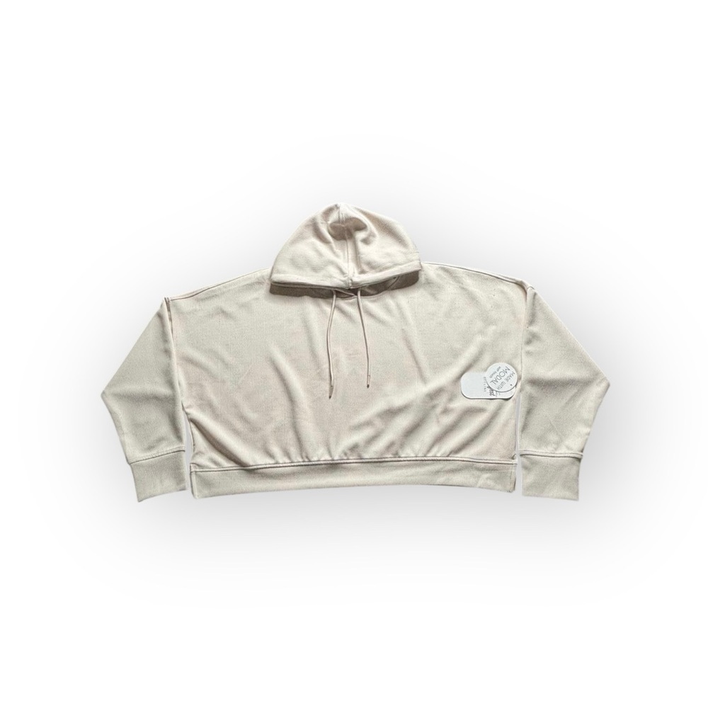 Manifest Offline Cropped Hoodie | Cream Beige | Size XL | NWT